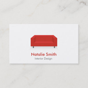 Cartes de visite rouges au design intérieur élégan