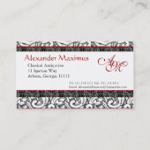 Cartes de visite rouges, blancs et noirs de la (Dos)