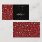 Cartes de visite rouges de Bandana (Devant / Derrière)