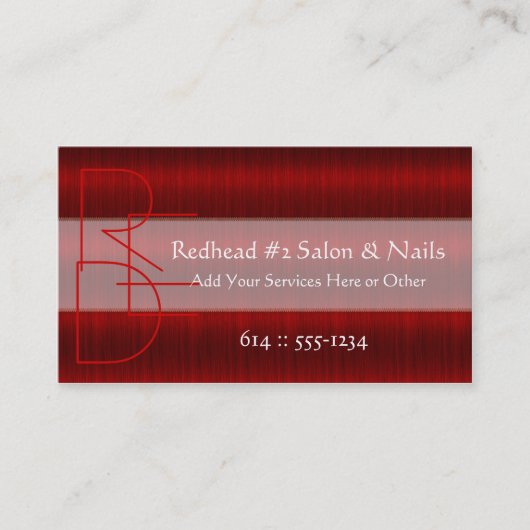 Cartes de visite rouges de beauté de cheveux de (Devant)
