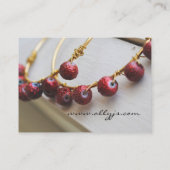 Cartes de visite rouges de boucles d'oreille de (Dos)