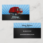 Cartes de visite rouges de camion à ordures (Devant / Derrière)