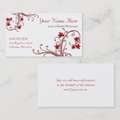 Cartes de visite rouges de conception de feuille (Devant / Derrière)