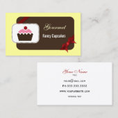 cartes de visite rouges de cupcakes mignons (Devant / Derrière)