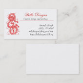Cartes de visite rouges de dragon (Devant / Derrière)