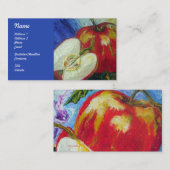 Cartes de visite rouges de fruit de pommes (Devant / Derrière)