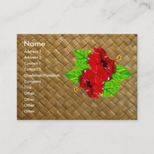 Cartes de visite rouges de Lauhala de ketmie