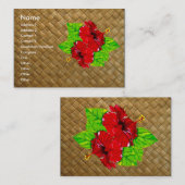 Cartes de visite rouges de Lauhala de ketmie (Devant / Derrière)