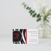 Cartes de visite rouges de monogramme d'impression (Debout devant)