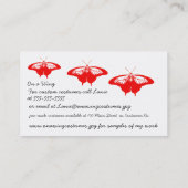 Cartes de visite rouges de papillon (Dos)