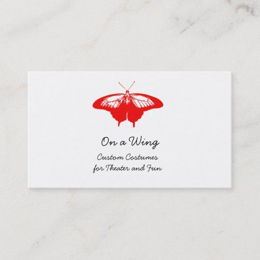 Cartes de visite rouges de papillon (Devant)