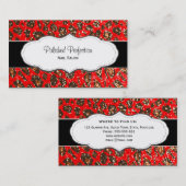 Cartes de visite rouges de parties scintillantes (Devant / Derrière)