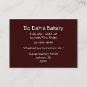 Cartes de visite rouges de photographie de petit (Dos)