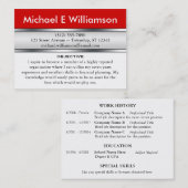 Cartes de visite rouges de RÉSUMÉ d'en-tête (Devant / Derrière)