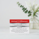 Cartes de visite rouges de RÉSUMÉ d'en-tête (Debout devant)