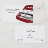 Cartes de visite rouges de sténographe judiciaire (Devant / Derrière)