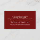 Cartes de visite rouges de verticale de conception (Dos)