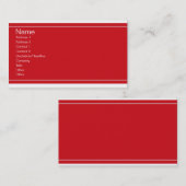 Cartes de visite rouges et blancs (Devant / Derrière)