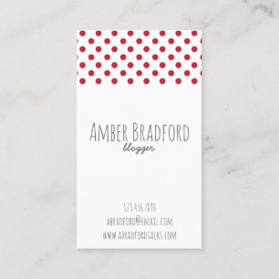 Cartes de visite rouges et blancs de Polkadot
