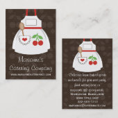 Cartes de visite rouges et Brown de tablier de (Devant / Derrière)