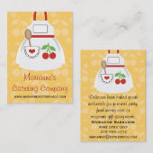 Cartes de visite rouges et jaunes de tablier de (Devant / Derrière)