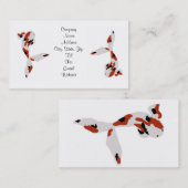 Cartes de visite rouges et noirs et blancs de Koi (Devant / Derrière)