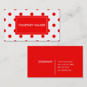 Cartes de visite rouges mignons superbes de point (Devant / Derrière)