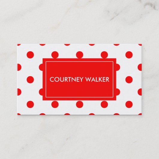 Cartes de visite rouges mignons superbes de point (Devant)