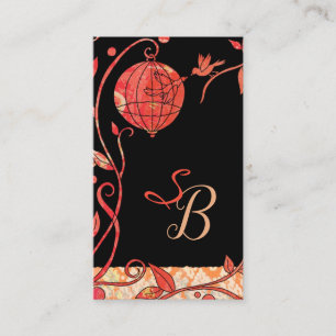 Cartes de visite rouges noirs de hippie