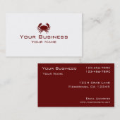 Cartes de visite rouges simples de coutume de (Devant / Derrière)