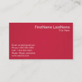 Cartes de visite rouges simples et professionnels (Dos)