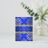 Cartes de visite Royal Blue Gold Damask (Debout devant)