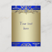Cartes de visite Royal Blue Gold Damask (Dos)