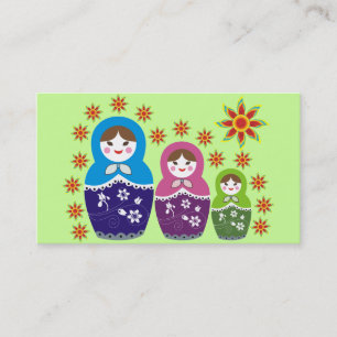 Cartes de visite russes de poupées Matryoshka