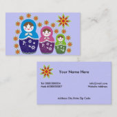 Cartes de visite russes de poupées Matryoshka (Devant / Derrière)