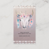 Cartes de visite Rustique Glam Boho Floral Crâne d (Dos)