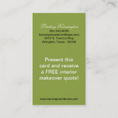 Cartes de visite Sage Green Black Damask (Dos)