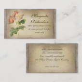 cartes de visite sales élégants de roses vintages (Devant / Derrière)