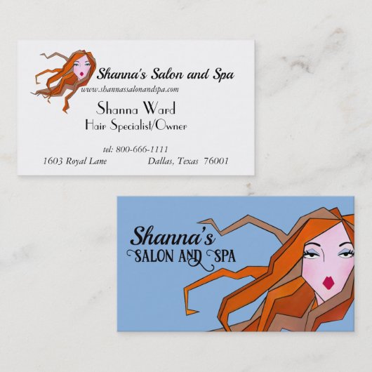 Cartes de visite Salon/Spa/Beauté Diva (Devant / Derrière)