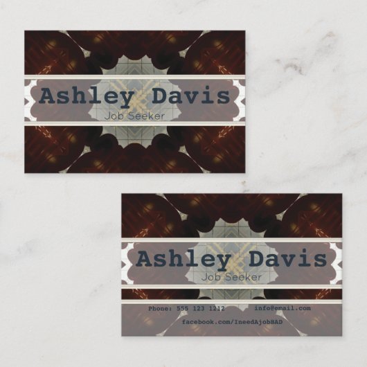 Cartes de visite sans emploi (Devant / Derrière)