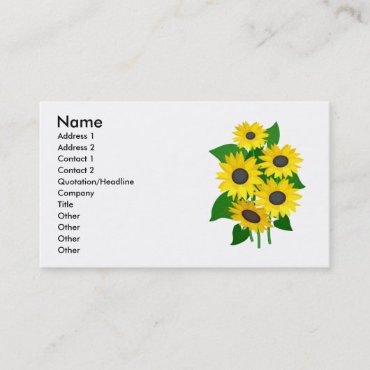 Cartes de visite Sassy Sunflowers (Devant)