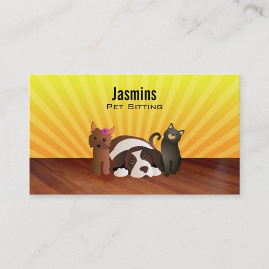 Cartes de visite se reposants d'animal familier (Devant)