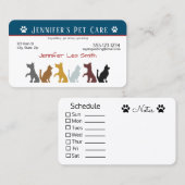 Cartes de visite se reposants d'animal familier - (Devant / Derrière)