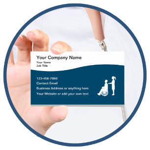 Cartes de visite senior en fauteuil roulant pour s