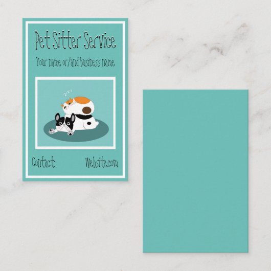 Cartes de visite - Service d'aide aux animaux de c (Devant / Derrière)