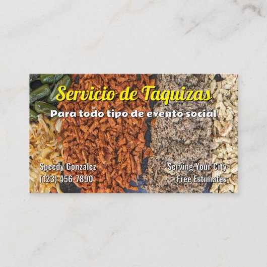 Cartes de visite service taco (Devant)