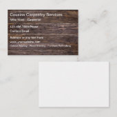 Cartes de visite Services de menuiserie de charpen (Devant / Derrière)