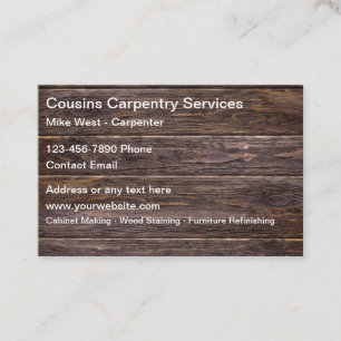 Cartes de visite Services de menuiserie de charpen