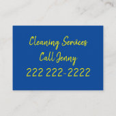 Cartes de visite, Services de nettoyage (Dos)