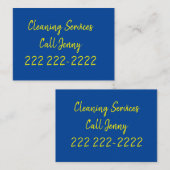 Cartes de visite, Services de nettoyage (Devant / Derrière)